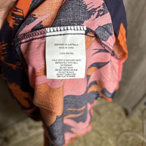 Abel The Label Midi Dress High Low Hem Floral Print Flutter Sleeve Size XS - Picture 7 of 8